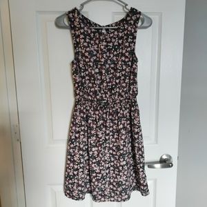 Black w/pink floral sun dress